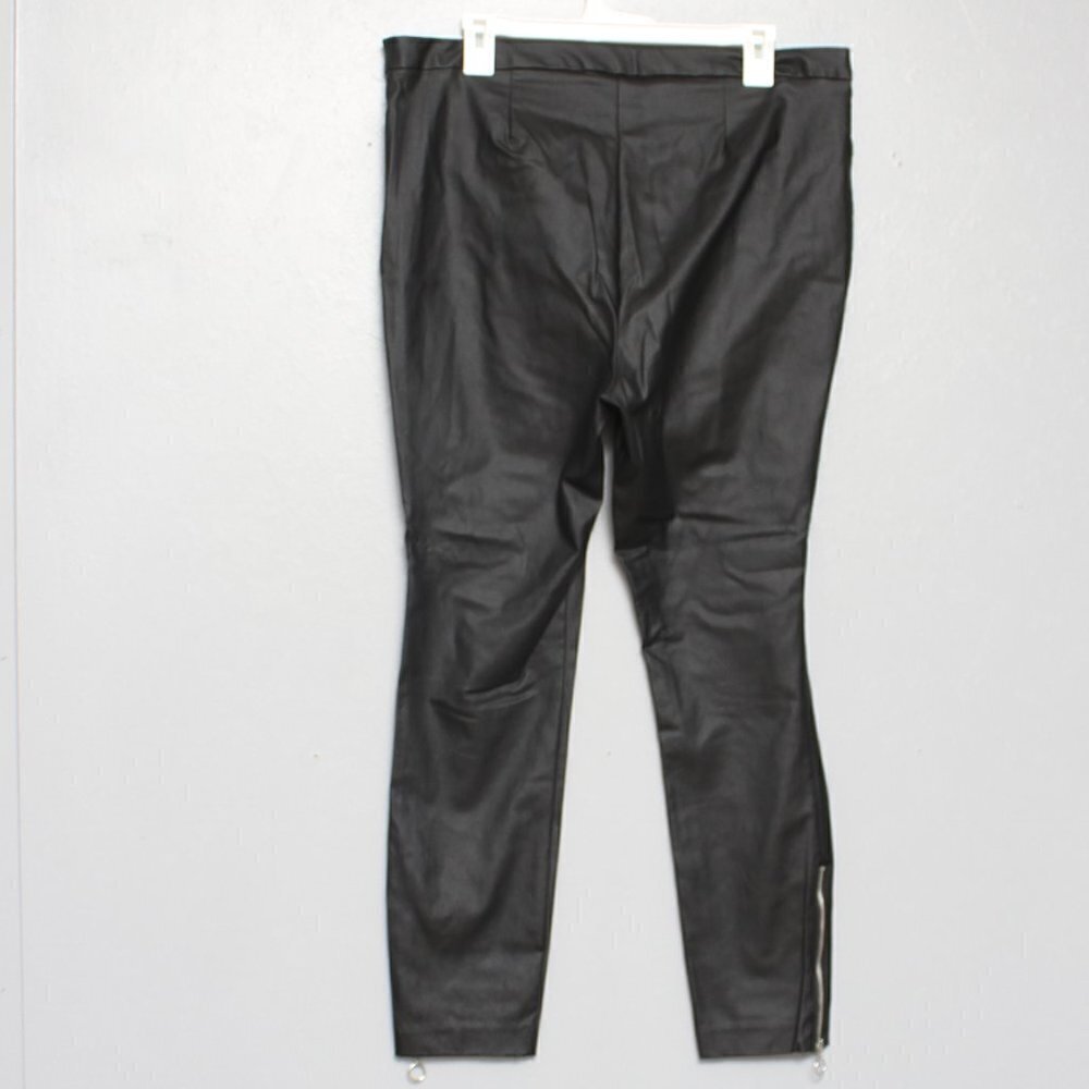 Nine West vegan leather ankle zip pull on legging pants - Picture 4 of 8